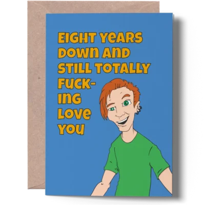 funny 8th wedding anniversary card