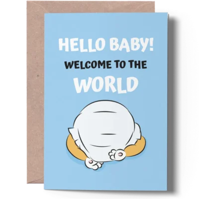 cute welcome baby card