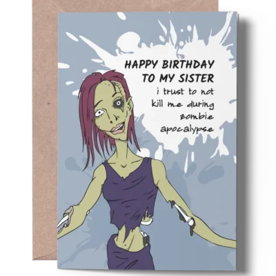 funny birthday card for sister