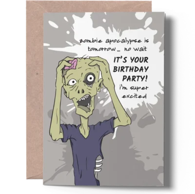 zombie birthday greeting card