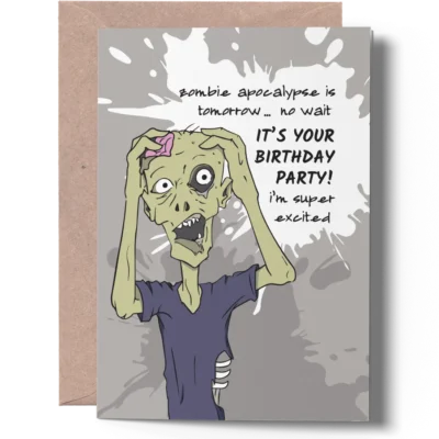zombie birthday greeting card