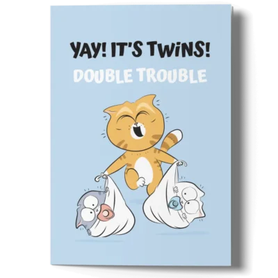 new baby card for twins