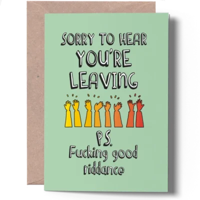 rude leaving card