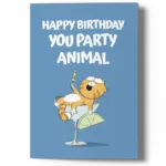 Funny Party Animal Birthday Card