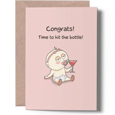 Funny New Baby Girl Card