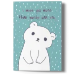 I Miss You Card with Cute Bear