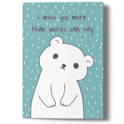 I Miss You Card with Cute Bear