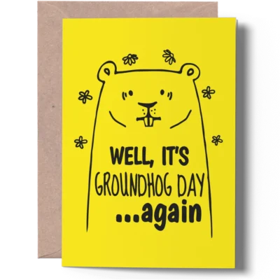 Groundhog Day greeting card