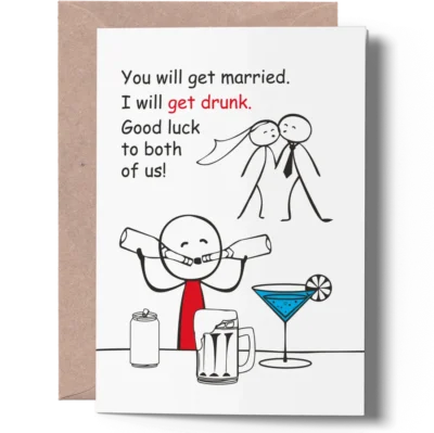 funny engagement card