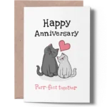 Cute Anniversary Card with Cats