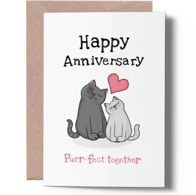 Cute Anniversary Card with Cats Cute Anniversary Card with Cats